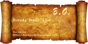 Bondy Odília névjegykártya